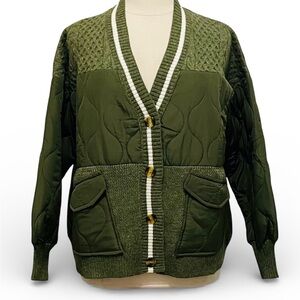 ADORA Olive Green Quilted Women's Puffer Jacket sz M